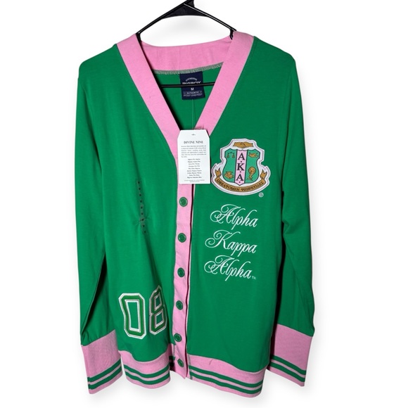 {NWT} BIGBOY Green and Pink Cardigan with Embroidery - Picture 1 of 7